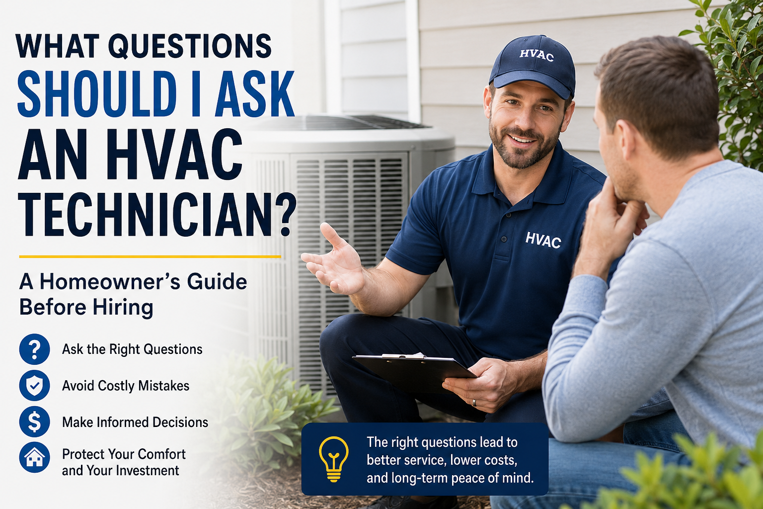 what questions should I ask a HVAC technician? DandLguy.com